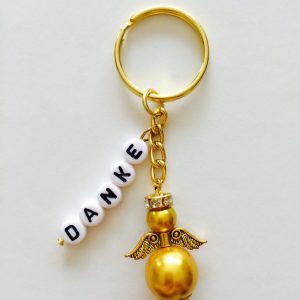 Schlüsselanhänger Schutzengel Gold (Personalisiert)