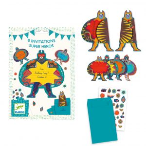 Djeco 4785 Einladungskarten Superhelden