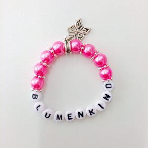 Perlenarmband Blumenkind pink