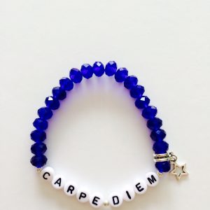 Perlenarmband “Carpe Diem” blau