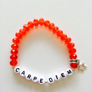 Perlenarmband “Carpe Diem” rot