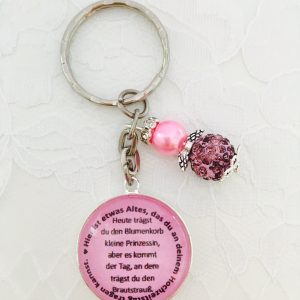 Cabochon Schlüsselanhänger Blumenkind pink
