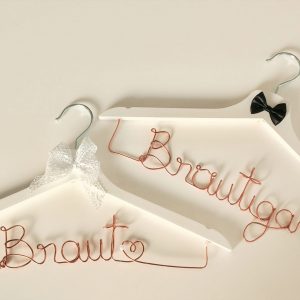 Kleiderbügel-Set Braut & Bräutigam kupfer