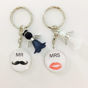 Cabochon Schlüsselanhänger Set “Mr & Mrs”