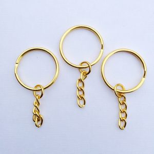 DIY 10 Stück Schlüsselanhänger Rohlinge gold