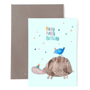 Frau Ottilie Grußkarte Happy Happy Birthday Schildkröte