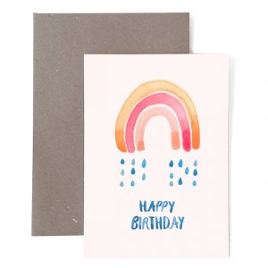 Frau Ottilie Grußkarte Happy Birthday Regenbogen