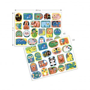 Djeco 9088 Stickerset Alle in Form