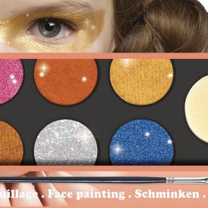 Djeco 9232 Make-up Palette mit 6 Farben metallic