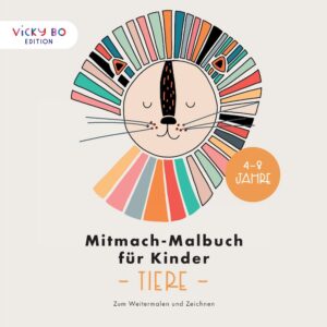 Buch Vicky Bo´s Mitmach-Malbuch für Kinder TIERE 4-8 Jahre