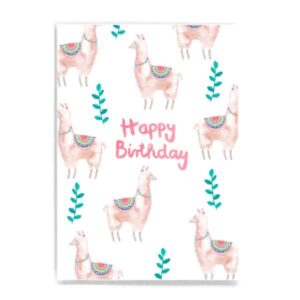 Frau Ottilie Postkarte Happy Birthday Lama