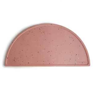 Mushie Silikon Platz Matte Powder Pink Confetti