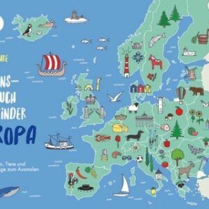 Buch Vicky Bo Wissens-Malbuch für Kinder – EUROPA. Landschaften, Tiere und typische Dinge zum Ausmalen