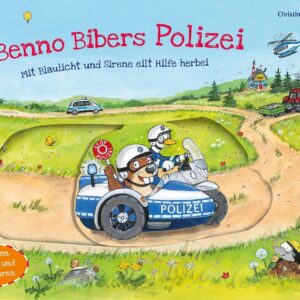 Buch Benno Bibers Polizei. Mit Blaulicht und Sirene eilt Hilfe herbei Pappbilderbuch mit Klappen, Schiebern und Fingerspuren ab 2 Jahren