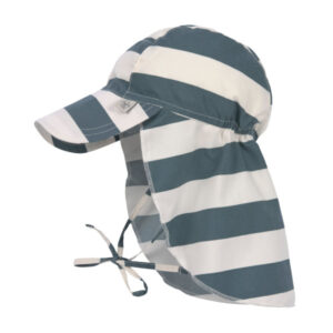 Lässig Sonnenhut Baby (UV Schutz & Nackenschutz) – Block Stripes, Blau Weiß Größe 43/45