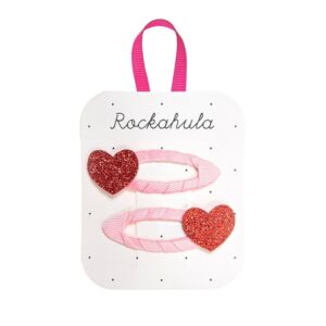 Rockahula Haarspangen H1990R Love Heart Glitter Clips