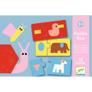 Djeco 8256 Puzzle duo Formen und Tiere