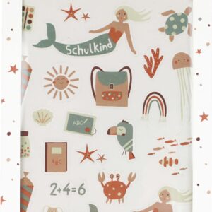 ava & yves 5552 Klebe-Sticker zur Einschulung – Meerjungfrau mit Glitzereffekten