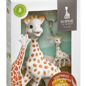 Sophie la girafe® Sonderedition “Schützt die Giraffen” inkl. Schlüsselanhänger / Naturkautschuk