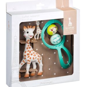 Sophie la girafe® Geschenkset zur Geburt mit 1 Sophie la girafe® + 1 Rassel Swing + 1 Schlüsselanhänger