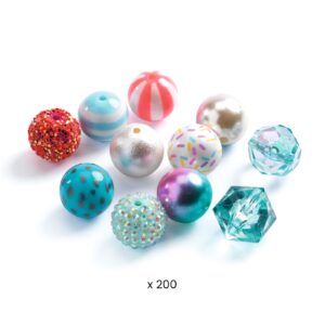 Djeco 0025 Bastelset Perlen Bubble Perlen, silber