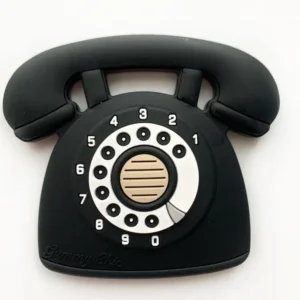 gummichic Retro Beißring Telefon schwarz