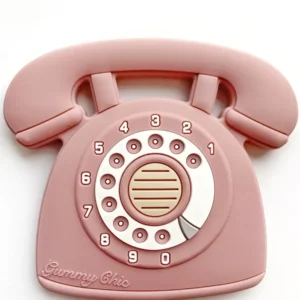 gummichic Retro Beißring Telefon rosa