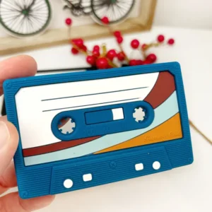 gummichic Retro Kassetten-Beißring blau vintage