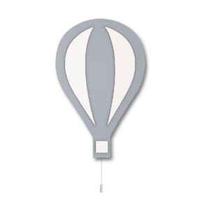Wandlampe aus Holz Ballon grau weiß