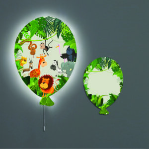 Wandlampe aus Holz Ballon Dschungel