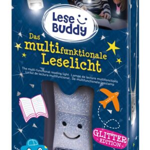 moses 026244 Lese Buddy – Das multifunktionale Leselicht Glitzer silber