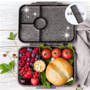 LEKKABOX Glamour Lunchbox mit 4 Fächern BLACK