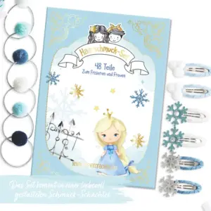 48 Haarspangen + Haargummis – Schneeprinzessin- Set 8 Papierdrachen