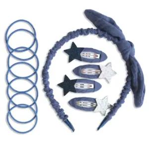 Musselin Haar-Accessoires-Set dunkelblau (Dark Blue) – Set 9 Papierdrachen