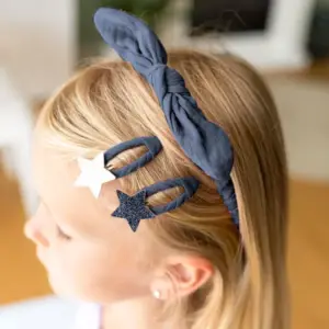 Musselin Haar-Accessoires-Set dunkelblau (Dark Blue) – Set 9 Papierdrachen
