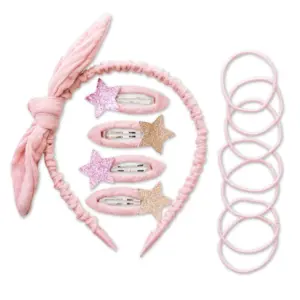 Musselin Haar-Accessoires-Set 10 rosa