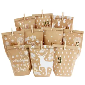 Adventskalender Set 1 Packpapier weiß