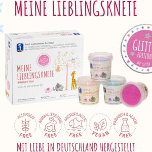 Feuchtmann MEINE LIEBLINGSKNETE Glitter Edition – Knetset 4 x 130g