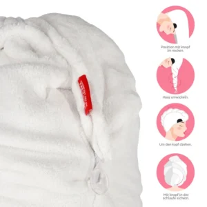 Legami Turban-Handtuch für die Haare – Love my Hair weiß