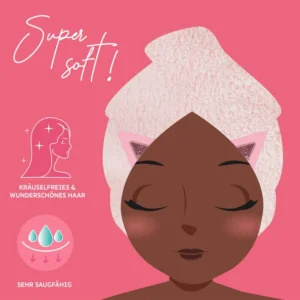 Legami Turban-Handtuch für die Haare – Love my Hair rosa