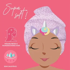 Legami Turban-Handtuch für die Haare – Love my Hair lila