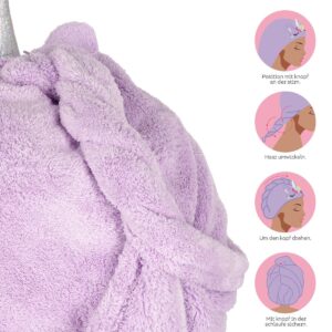 Legami Turban-Handtuch für die Haare – Love my Hair lila