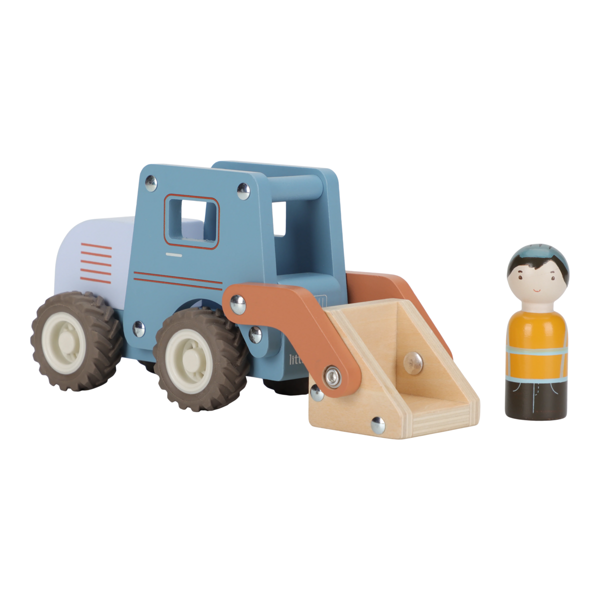 Little Dutch LD2532 Holzauto Schaufelbagger mit Holzfigur – Bild 2
