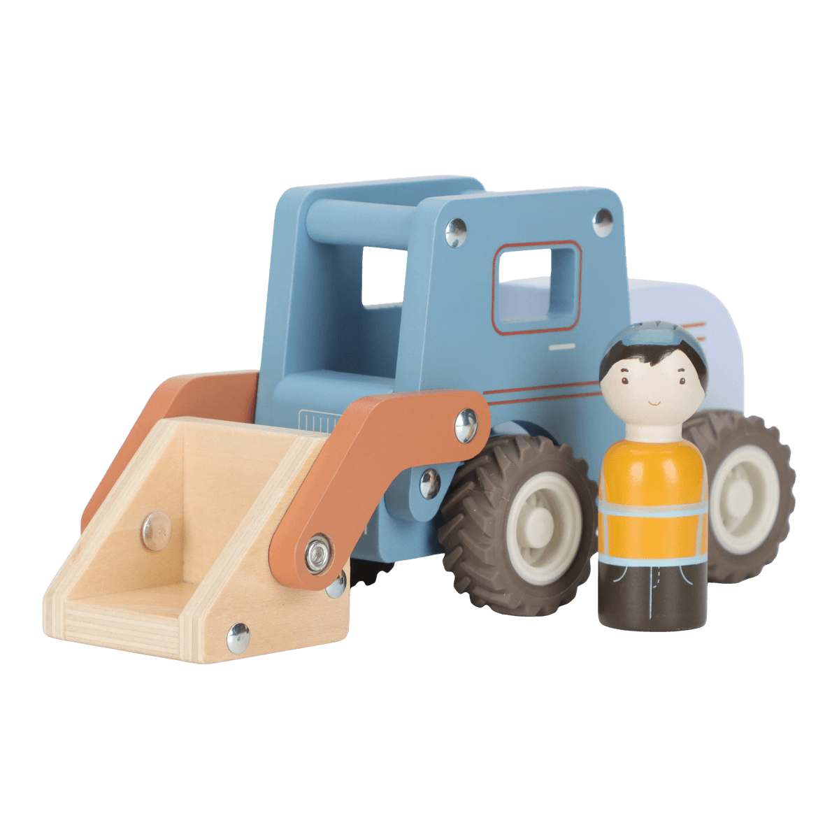 Little Dutch LD2532 Holzauto Schaufelbagger mit Holzfigur – Bild 3
