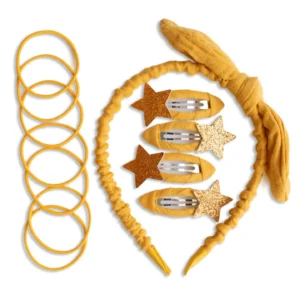 Papierdrachen Musselin Haar-Accessoires-Set senf-gelb (Mustard) – Set 1