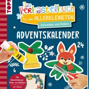 Das Adventskalender-Verbastelbuch für die Allerkleinsten. Schneiden und Kleben. Türkranz