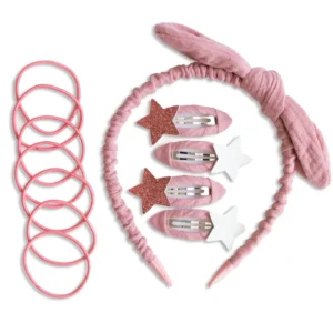 Papierdrachen Musselin Haar-Accessoires-Set altrosa (Vintage Pink)- Set 8